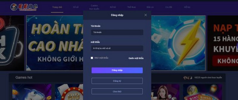 Hướng dẫn đăng nhập EE88 cho tân thủ mới vào nghề